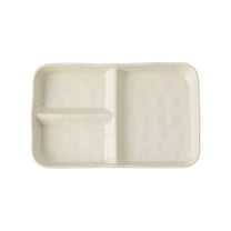 Liamobondopolis Living Kitchen Delicate Tableware Food Plates 3 Compartmentalized Ceramic Dinner Plates Snack Plates Table Decoration Kitchen Appliance