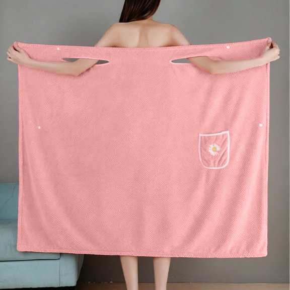 Microfiber Bath Skirt,Women Quick Dry Wearable Shower Wrap Towel,Soft Absorbent Bath Wrap With Pocket And Button For Bathroom Spa Home Shower Use