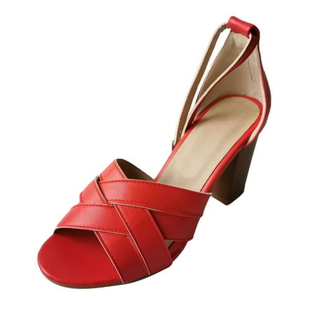 

Womens Fashion Faux Leather Mid-heel Chunky Heel Shoes For Ladies Summer Sandals Summer Open Toe Slide Sandals Comfortable Flats Flip-Flops Sandal Casual Platforms Wedge Sandals Heeled Sandals A0
