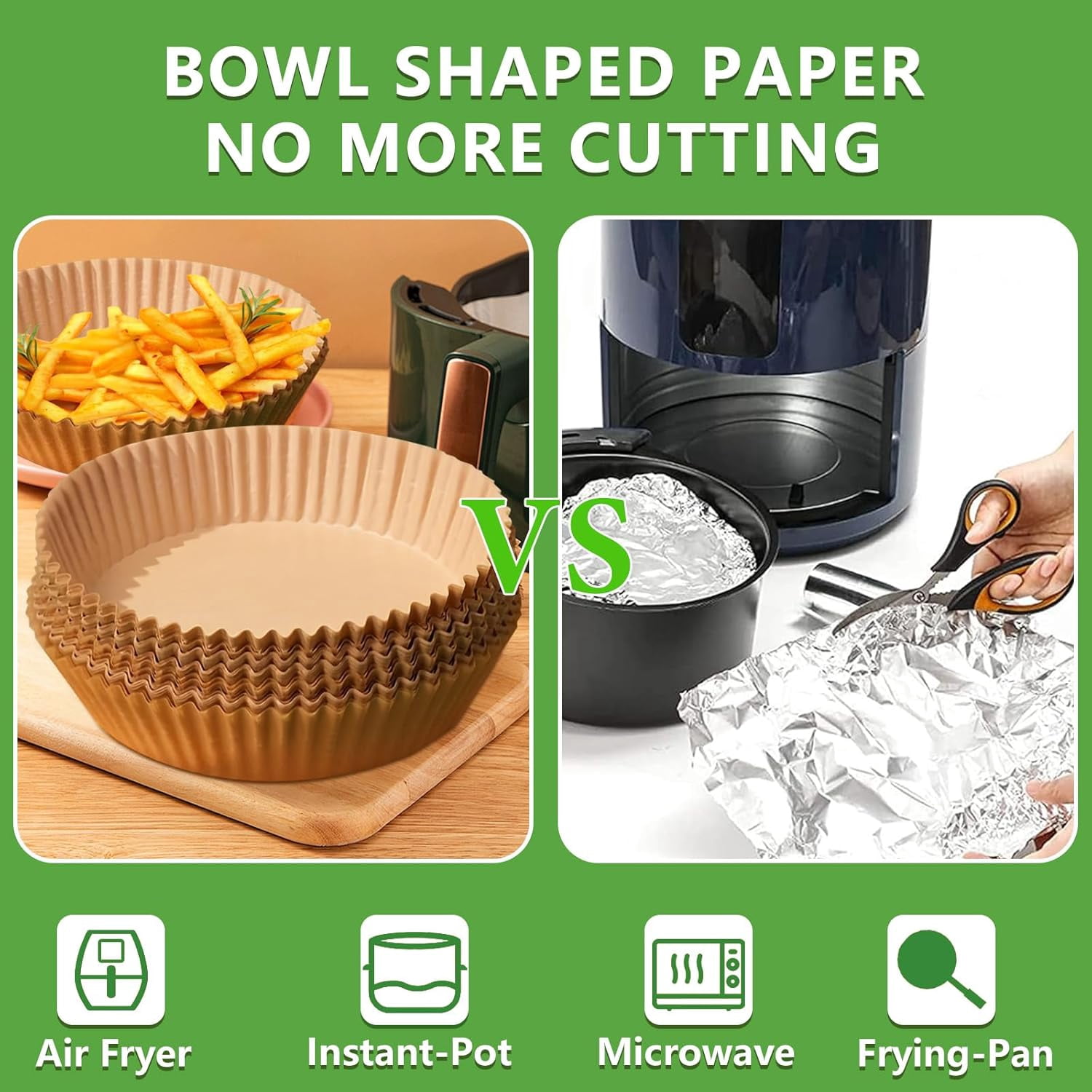 200pcs Air Fryer Disposable Paper Liner, Non-Stick Disposable Air Fryer Parchment Paper Liners, Baking Paper for Air Fryer Oil-Proof, Water-Proof, Food Grade Parchment