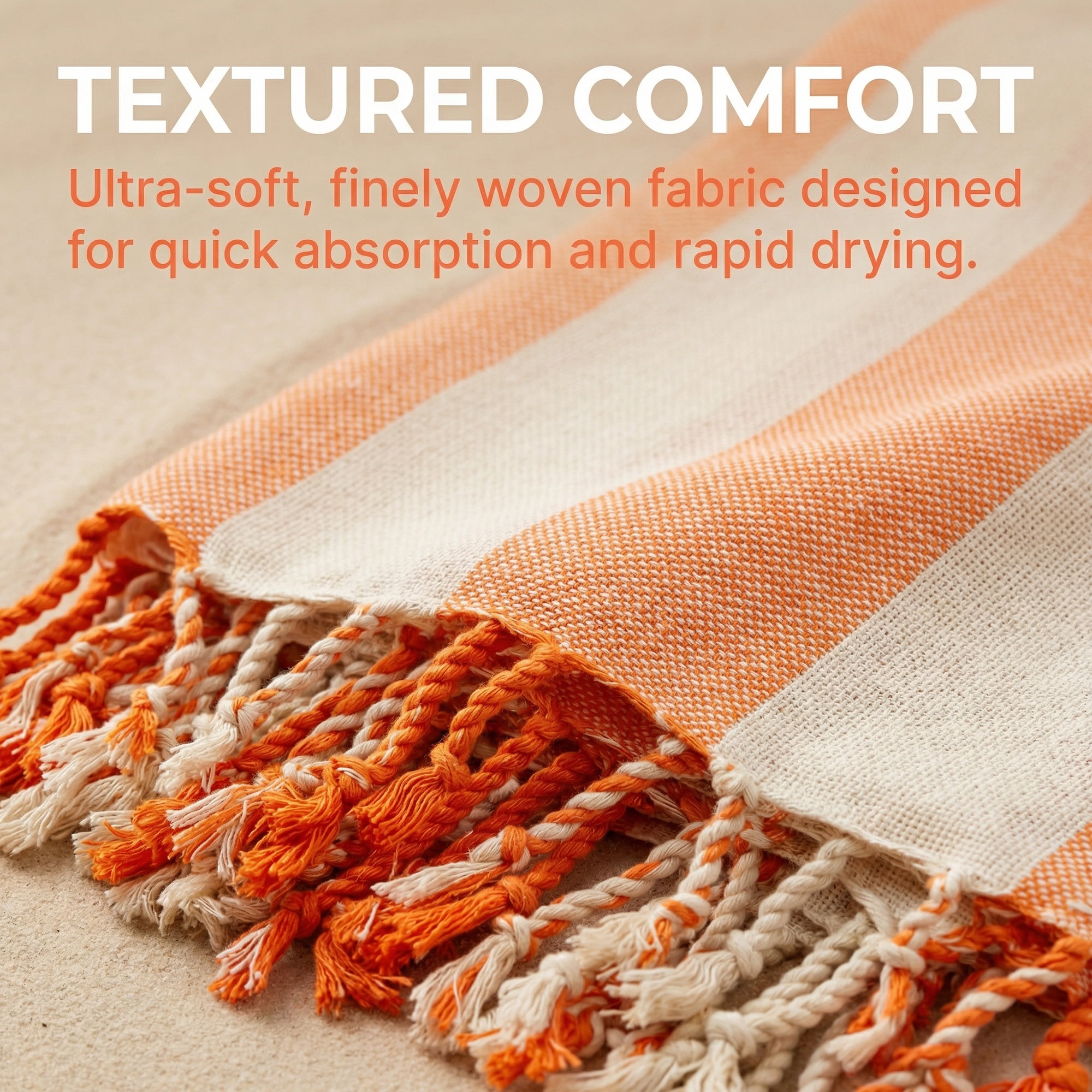 Unique Bargains Stripe Lightweight Absorbent Quick Dry Beach Towel Orange 71" x 40"