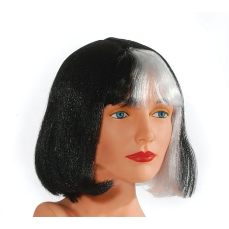 Star Power White Streak Raver Bob Wig Black One Size Walmart Com