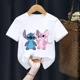 thumbnail image 4 of Camiseta infantil de Disney Lilo Stitch, camiseta kawaii, ropa informal de dibujos animados de anime para niños, camiseta para niñas y niños, camiseta de moda Y2K, 4 of 5