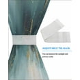 thumbnail image 4 of Modern Teal Gold Blackout Curtains French Door Curtains for Door Window, Abstract Geometric Lines Privacy Drapery for Patio/Sidelight Doors, 1 Panel with Tieback, 25 x 40 Inches, 4 of 6