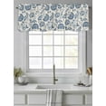 thumbnail image 2 of Farmhouse Navy Blue Floral Valances for Windows Linen Boho Paisley Flower Rustic Kitchen Valance Curtain Rod Pocket Small Curtains for Cafe Bathroom Laundry Basement 54" x 18", 2 of 8