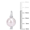 thumbnail image 2 of Everly Women’s 7.5-8mm Cultured Freshwater Pearl Diamond Accent Sterling Silver Leverback Earrings, 2 of 8
