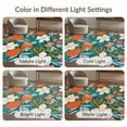 thumbnail image 7 of ODIKA 4'x6' Teal Orange Blossom and Citrus Garden Washable Area Rug Lush Floral Fruit Motifs in a Vibrant Display Stain Resistant, Low Pile, Easy Care for Dorm Room, Small Living, 7 of 7