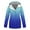 Blue, variant on BADHUB Women's Plus Size Lightweight Raincoats Zip Up Waterproof Jackets Colorful Gradient Rain Coat with Pocket Outdoor Hooded Softshell Windbreaker Holiday Deals Black,M