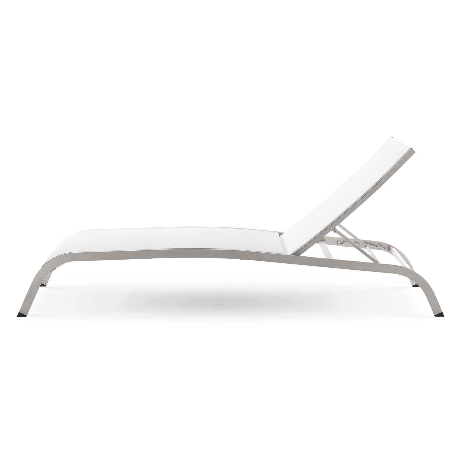 Contemporary Modern Urban Designer Outdoor Patio Balcony Garden Furniture Lounge Lounge Chair, Aluminum, White - image 5 of 6