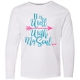 thumbnail image 3 of Inktastic It Is Well with my Soul Pink Arrow Long Sleeve Youth T-Shirt, 3 of 5