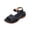 Black, variant on Women's Low Wedge Heels Summer Comfortable Dressy Sandals Buckle Ankle Strap Open Toe Flower Wedge Sandals Navy 38