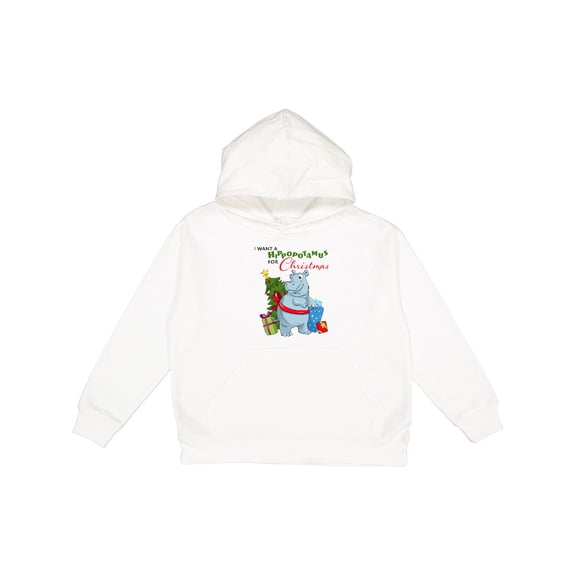 Inktastic I Want a Hippopotamus for Christmas Youth Hoodie Sweatshirt