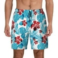 thumbnail image 2 of Goofa Hawaiian Style Printed Men's Swim Trunks Board Shorts Quick Dry Mens Swimming Trunks with Compression Liner,Breathable Fit Hawaii Beach Shorts-Small, 2 of 9
