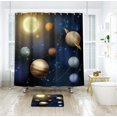 thumbnail image 2 of Planet Solar System Shower Curtain with Plastic Hooks 12 Pack Universe Galaxy Space Educational Planetary Orbit Decor Fabric Bathroom Set Polyester Waterproof 72x72 Inch RY-MDB3, 2 of 4