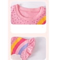 thumbnail image 3 of Bellafa 2-7T Girl's Summer Dress 100% Cotton Ruffle Sleeve A-Line Casual Sundress Toddler Kids Appliuqe Shirt Dresses, 3 of 7
