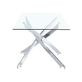 thumbnail image 2 of Corey Dining Table in Chrome, Rectangle Dining Table, Glass Dining Table, Modern Rectangle Dining Table, Kitchen Dining Table with Tempered Glass, Rectangular Dining Table with Polished Stainless Stee, 2 of 4