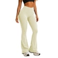 thumbnail image 2 of Chbgutlmr Yoga Pants with Pockets for Women High Waist Flat Front Bell Bottom Flare Pants Casual Workout Leggings, 2 of 5
