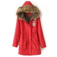 thumbnail image 1 of Manteau Long d'Hiver pour Femmes avec Capuche et Garniture en Fausse Fourrure, 1 of 2