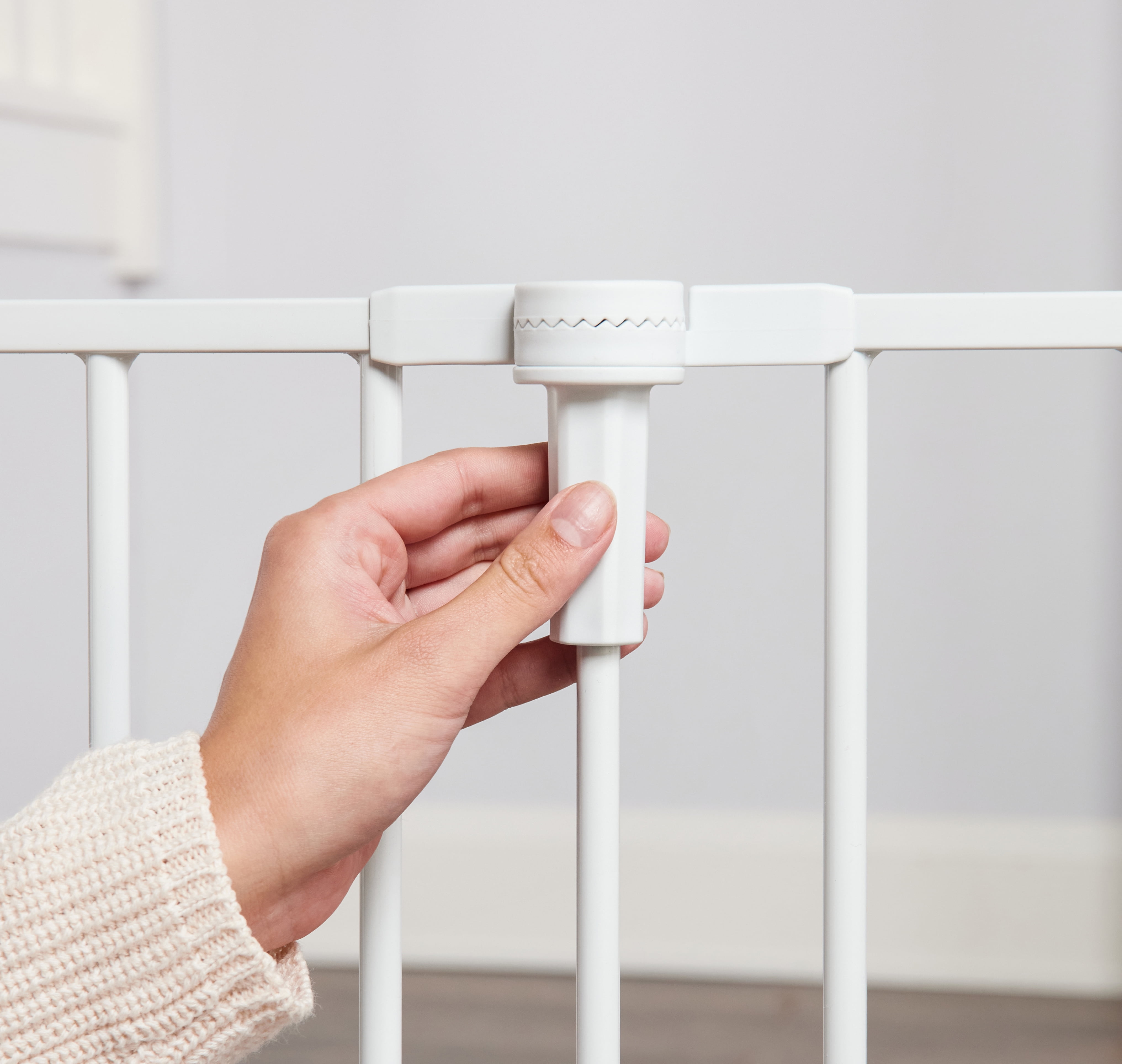 Regalo Super Wide Baby Gate and Play Yard, 56-144 in, White, Ages 6-24 Months