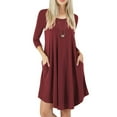 thumbnail image 6 of Mengpipi Women's T-Shirt Dresses Long Sleeve Plain Flowy Women Midi Dress with Pocket S-2XL, 6 of 6