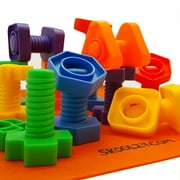 Skoolzy Jumbo Nuts and Bolts Building Toys STEM Learning Educational Occupational Therapy for Toddlers, 24 Pieces