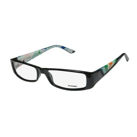 New Missoni 05201 Womens/Ladies Designer Full-Rim Black / Multicolor Trendy Stunning Made In Italy Frame Demo Lenses 53-17-135 Eyeglasses/Glasses