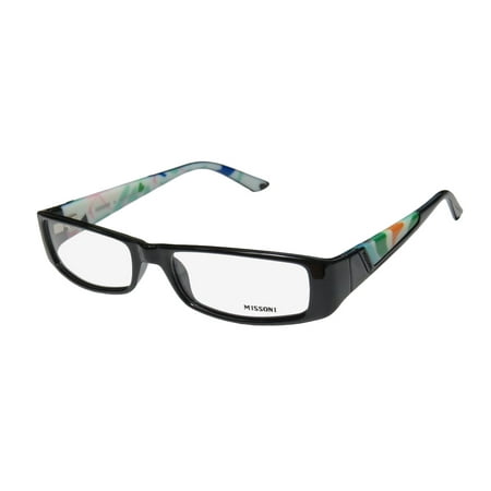 Missoni Designer (New Missoni 05201 Womens/Ladies Designer Full-Rim Black / Multicolor Trendy Stunning Made In Italy Frame Demo Lenses 53-17-135)