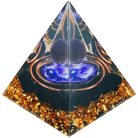 CNKOO Colorful Orgone Pyramid Resin Crystal Pyramid Healing Crystal Energy for Protection Spiritual Desktop Ornament