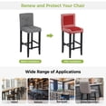 thumbnail image 5 of Red Geometric Bar Stool Cover Set of 6, White Greek Key Design Burlap Modern Art Stretch Bar Chair Cover, Removable Washable Pub Counter Stool Chair Slipcover for Kitchen Dining Room Pub Cafe, 5 of 9
