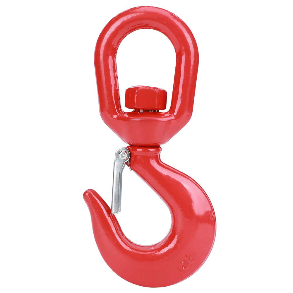 for Port Transportation Alloy Steel Rotating Hook Tow Hooks Attachments Forklift Mobile Crane Hook with Safety Latch 6600 lbs Working Load Limit 