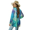 thumbnail image 3 of SCRAWLGOD Galaxy Women's Open Front Cardigan Lightweight Sweaters for Women Fall Size S Long Sleeve Work Cardigan for Women Long Washable Women Jackets Casual, 3 of 7