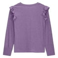 thumbnail image 4 of WQNVRNR Girls Ruffle Cotton T Shirts- Long Sleeve Casual Fashion Cute Kids Tops Purple Size 10, 4 of 6