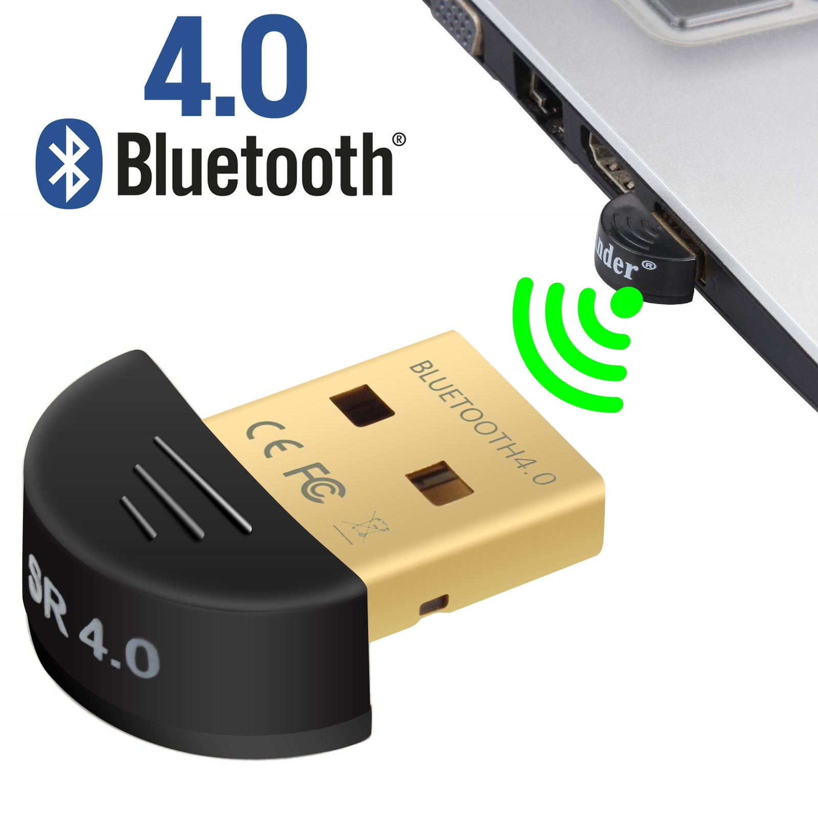 Amerteer Bluetooth 4.0 USB 2.0 CSR 4.0 Dongle Adapter for PC Laptop Win Vista 7 10,Black - Walmart.com