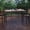 Teak, variant on BizChair Outdoor Dining Table with Synthetic Teak Poly Slats - 30" x 48" Steel Framed Restaurant Table with Umbrella Holder Hole