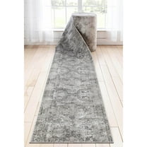 Custom Size Runner - Choose Your Length - Patras Grey Vintage Medallion 27 Inches Wide x 19 Feet Long Runner Rug (27 in. x 19 ft.)