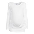thumbnail image 6 of Oh! Mamma Maternity Long Sleeve Side Ruched T-Shirt with Scoop Neck (Women's & Women's Plus), 6 of 6