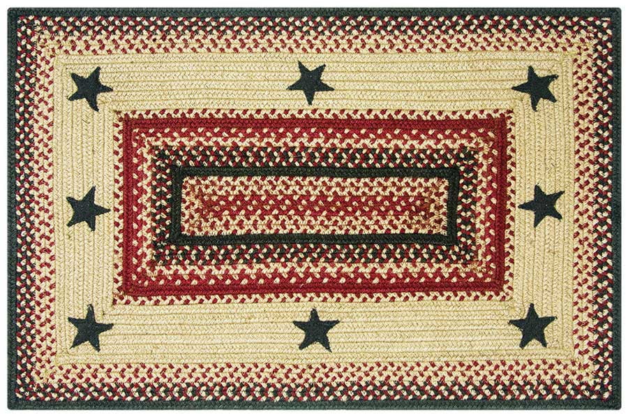 Primitive Star Lancaster Jute Braided Rug. Rectangle. 8' x 10'.