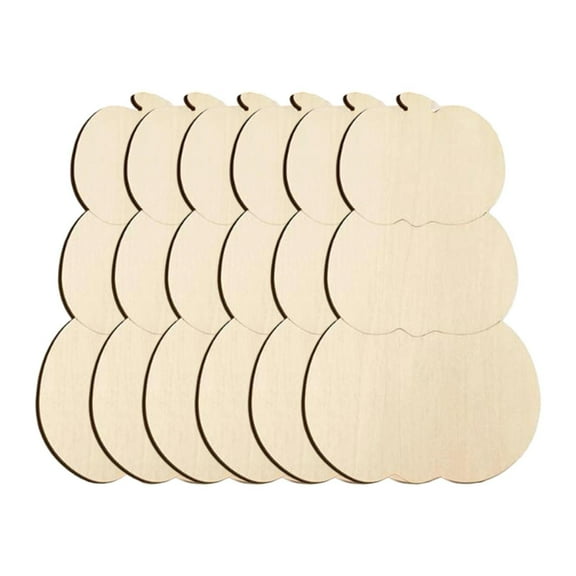 6 Pieces Wooden Pumpkin Cutouts Unfinished Shapes Craft Pieces Large Size for DIY Halloween Thanksgiving Art