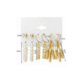 thumbnail image 2 of Aretes Set Arracadas Broquel Perla Para Mujer 12 pzs, Dorado, 2 of 3