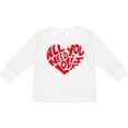 thumbnail image 3 of Inktastic All You Need is Love Red Heart Shape Boys or Girls Long Sleeve Toddler T-Shirt, 3 of 5
