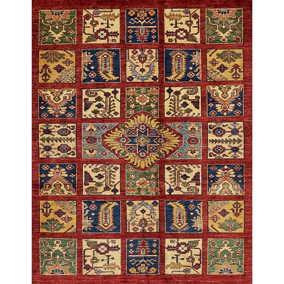 Ahgly Company Indoor Rectangle Abstract Red Abstract Area Rugs, 5' x 7'