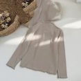thumbnail image 3 of Kids Long Sleeve Shirt Girls 10-12 Mock Neck Winter Tee for Girls Casual Basic Girls Tops Casual Lettuce Trim Layer Top for Girls, 3 of 8