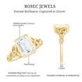 thumbnail image 5 of Rosec Jewels Emerald Cut Cubic Zirconia Solitaire Ring - Celtic Knot Ring - 6X8 mm, 10K Yellow Gold, US 9.50, 5 of 8