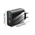 Vuygyu 3.1A Type C PD+3USB Port Travel Charger Standard 65W Fast
