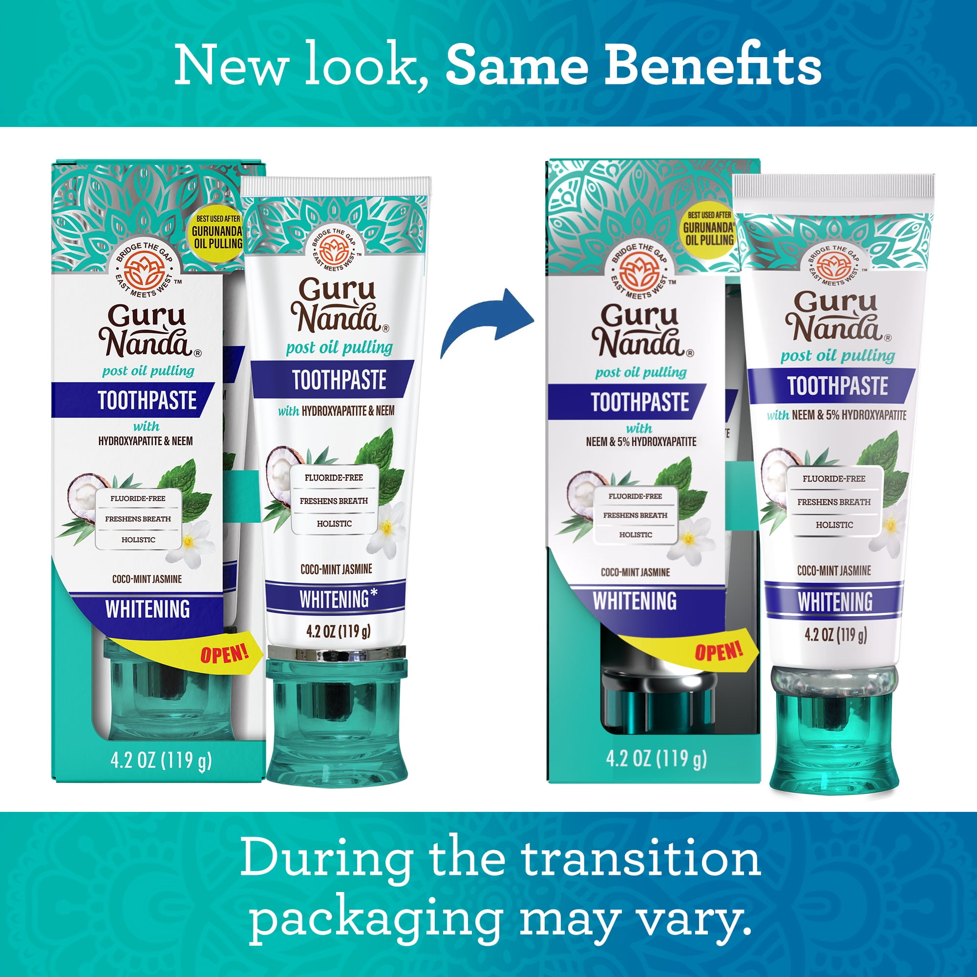 GuruNanda Fluoride Free Whitening Toothpaste with Neem