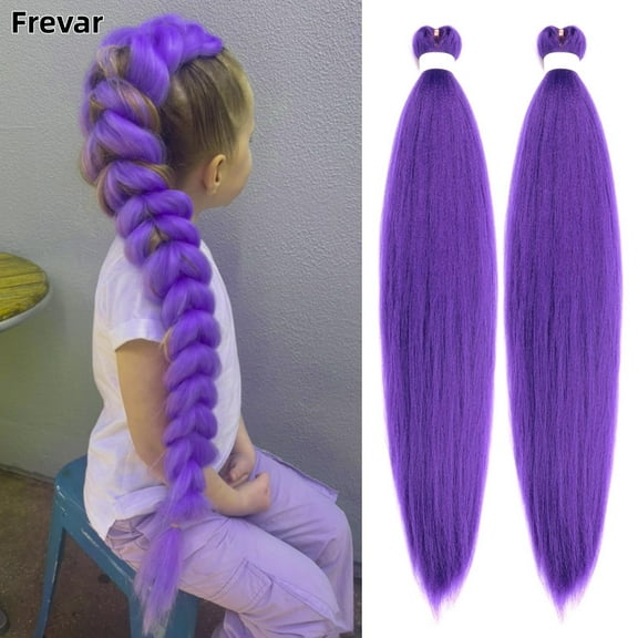 Purple Braiding Hair Extensions 30Inch Pre Stretched Synthetic Braiding Hair for Braids as Rumi Hair Style, 30 Inch (Pack of 2)