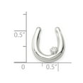 thumbnail image 2 of 925 Sterling Silver Solid Polished Hidden bail Cubic Zirconia Horseshoe Pendant Necklace 15x14mm Wide Pendant for Women, 2 of 2