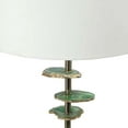 thumbnail image 3 of Parks 30 Inch Table Lamp With Agate Slices and Linen Drum Shade, White- Saltoro Sherpi, 3 of 5