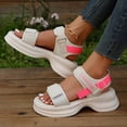 thumbnail image 6 of WEAIXIMIUNG Sandals Women Wedge Sandals for Women Black Sandals Women Fashion Block Heel Sandals with Adjustable Ankle Strap Sandals Women Dressy Summer Flat Wide Feet 2024 White 38, 6 of 7