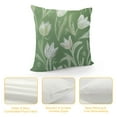 thumbnail image 4 of Nawypu Sage Green Tulip Throw Pillow Covers Rustic Transparent Tulip Floral Pattern Cushion Decorative Satin Pillowcases for Bedroom Living Room Sofa Home,, 4 of 5